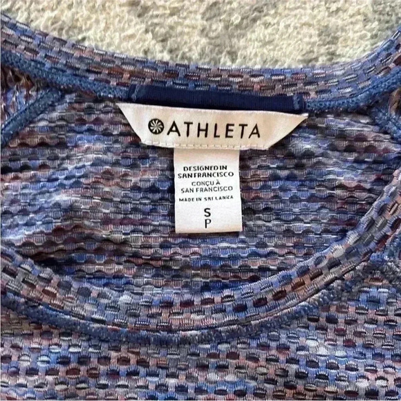 Athleta Womens Multicolor Ultimate Train Mesh Tee Size Small Top - Picture 10 of 10